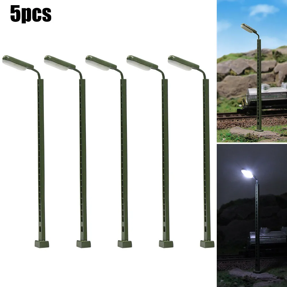 5-Pcs Model Railway Lights Lattice Mast Light N-Gauge Light Layout For DIY Landscapes For Railway And Building Layout