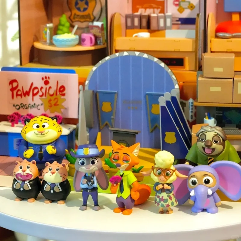 جديد Zootopia 2 صندوق أعمى نيك جودي عمل الشكل في DIY بها بنفسك بناء المشهد سطح المكتب ديكور هدية لعبة لطيف الشكل-لأصدقائك