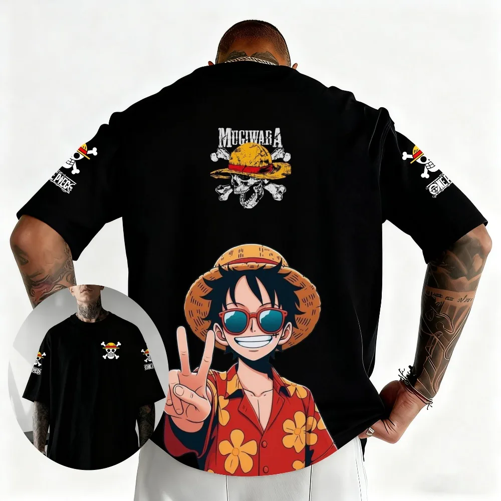 

One Piece Luffy Zoro Graphic T Shirts Man Anime Print Summer Y2k Cotton Casual Oversized Short Sleeve Tee Streetwear Harajuku