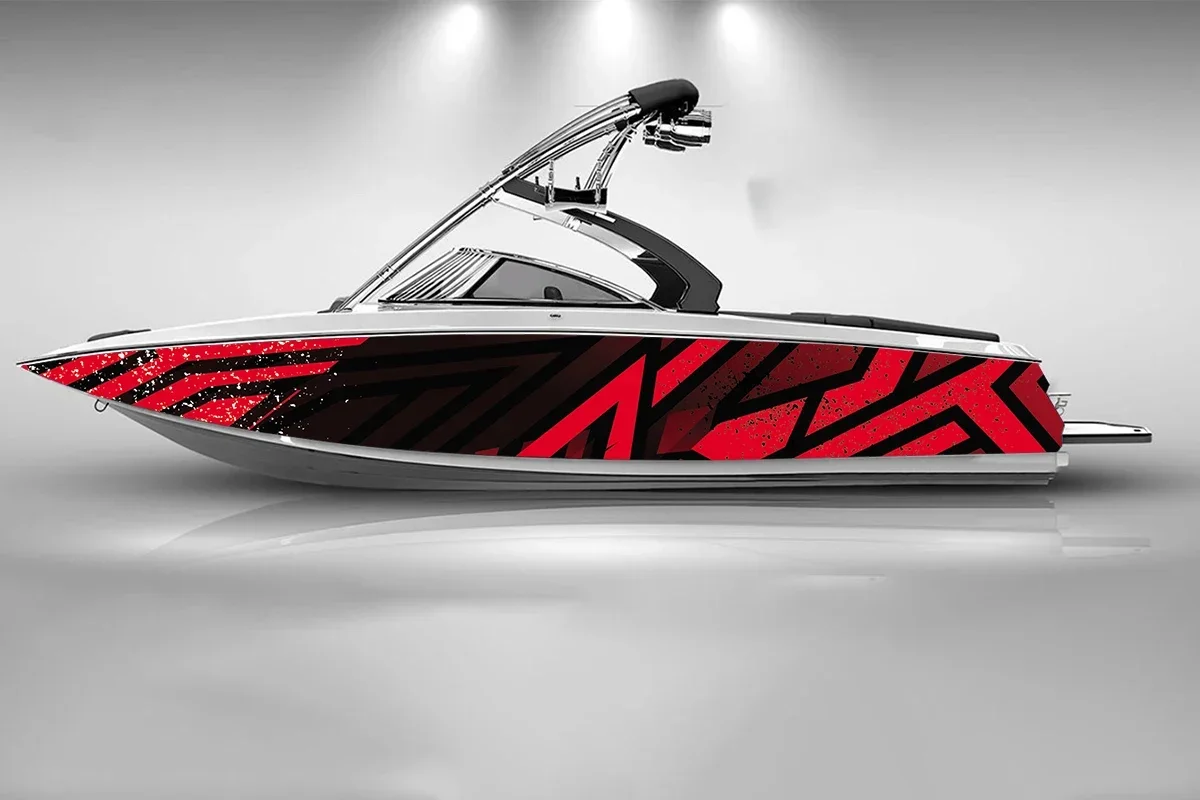 Striped Irregular Design Boat sticker fashion custom fish boat sticker vinyl waterproof boat wrap Graphic