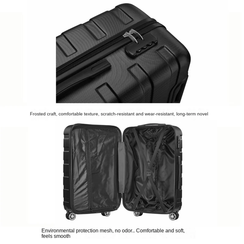 Ensembles de bagages de voyage durables pour hommes et femmes, valise avec mot de passe, chariot à roulettes, sac de voyage, 20 po, 24/28 po, 3 pièces