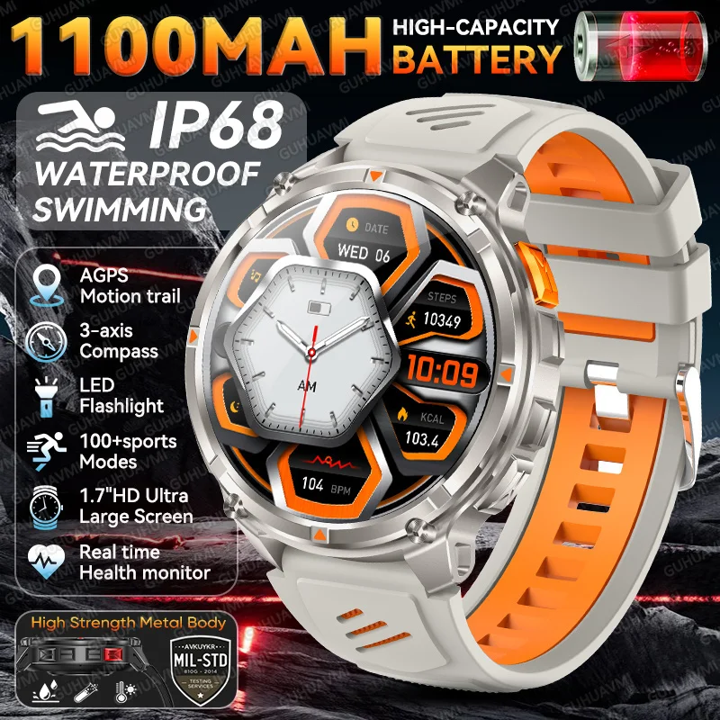2026 Nieuwe T-Rex3 Ultra 1100mAh Batterij Smart Watch GPS-pad 5ATM Waterdicht Sport Run Wandelen Buiten Kompas Militaire Smartwatch - afbeelding 1