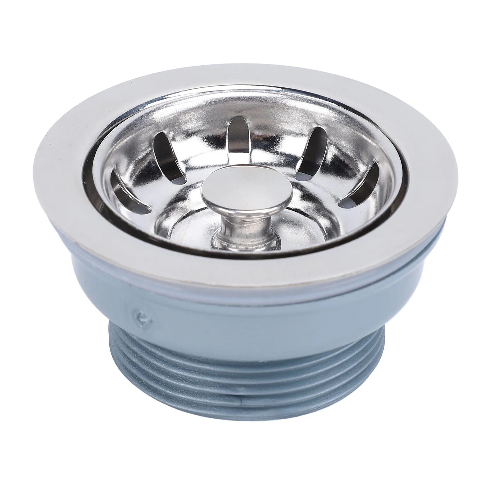 Sink Drain Assembly Mirror Polished RV Stainless Steel Kitchen Drain with Strainer Stopper for Sink with 52mm Opening