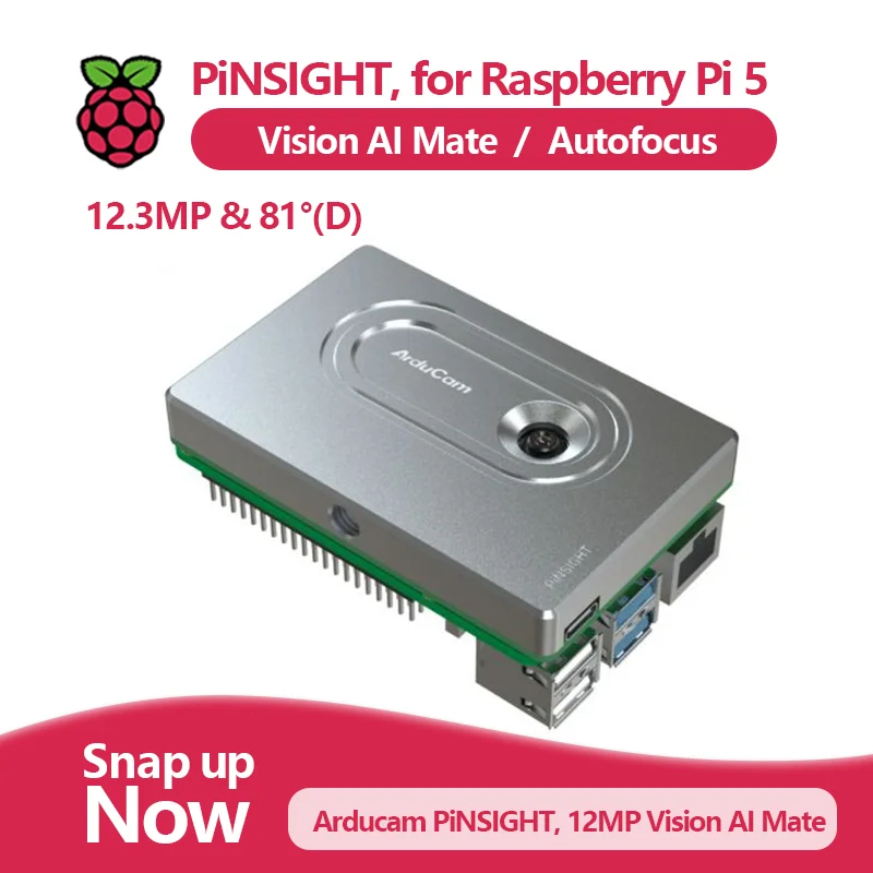 PiNSIGHT, 12MP Vision AI Mate for Raspberry Pi 5