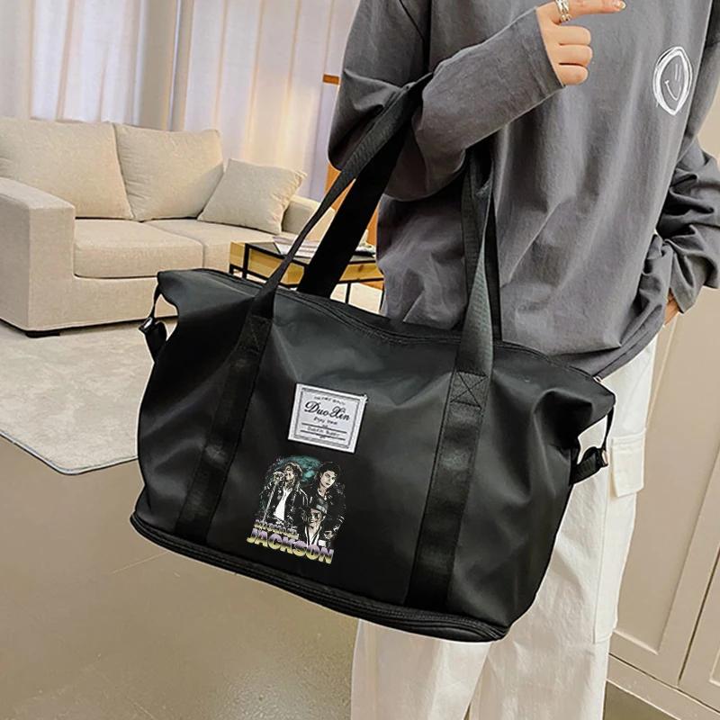 Michael Jacksons Carry on Travel Duffle Bag Extendable Women Man Sport Gym Tote Bags Large Capacity Storage Luggage Handbag Gift view 3