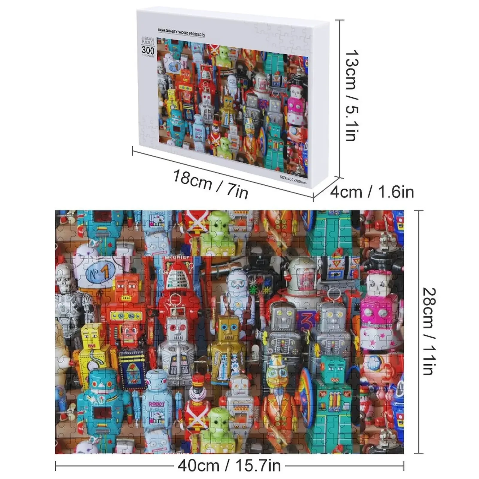 Blikken robotspeelgoed Legpuzzel Houten houten kisten voor volwassenen Puzzel