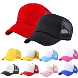 Casual Caps for Kids Boys and Girls Baseball Cap Children Sun Caps Breathable Half Mesh All Season Unisex Adjustable Trucker Hat