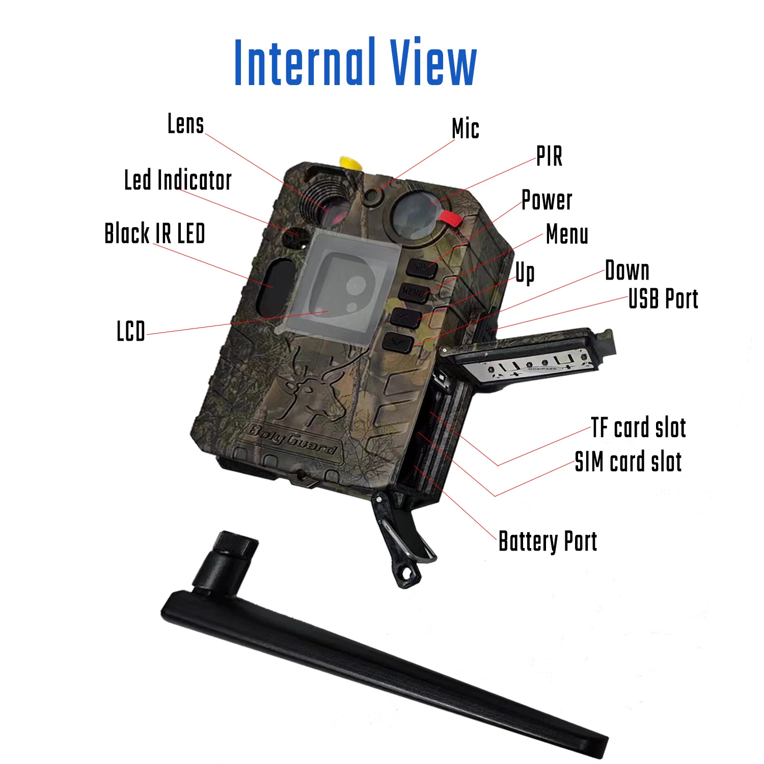 BolyGuard BG410-MS Cellular Hunting Trail Camera 4G Wireless 37MP/4K FHD Black IR 940nm Invisible Wildlife Security Trap Camera