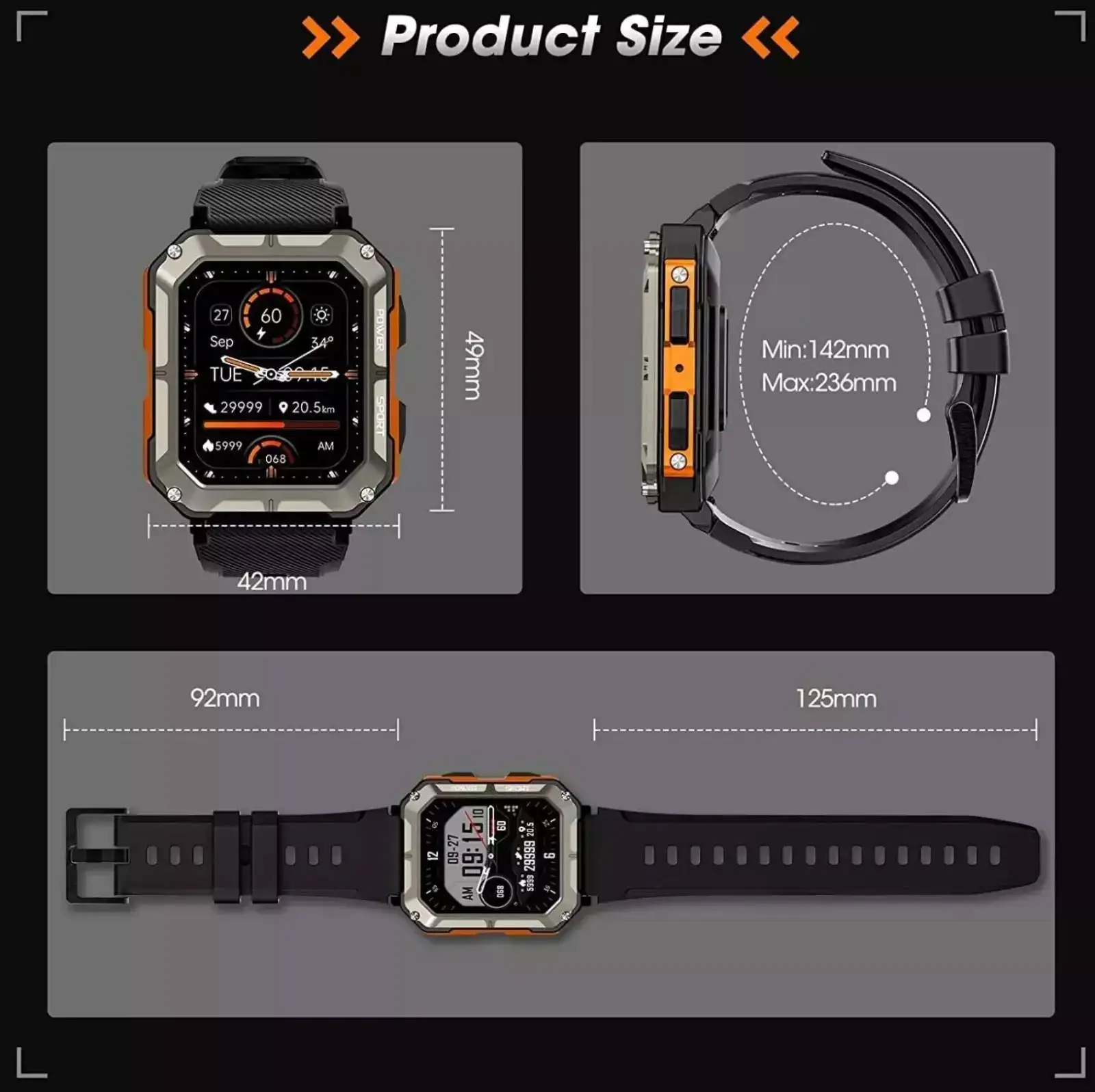

LEADOYS Ultra Smart Watch for Men Sports Tracking Sleep Monitoring Call & Message Alerts - Perfect Christmas & Halloween Gift