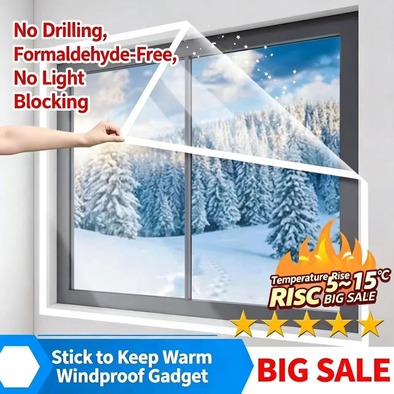 Window Windproof and Cold Proof Sealing Plastic Cloth Antifreeze Insulation Filmsealed Window Anti Leakage Curtain Self-adhesive