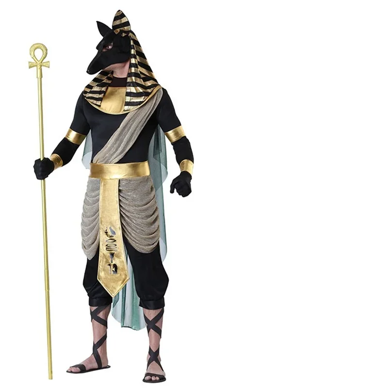 Ägyptische Anubis Cosplay Kostüm Gesichts maske Wolfskopf Schakal erwachsene Kinder Tier Maskerade Anzüge für Halloween-Party