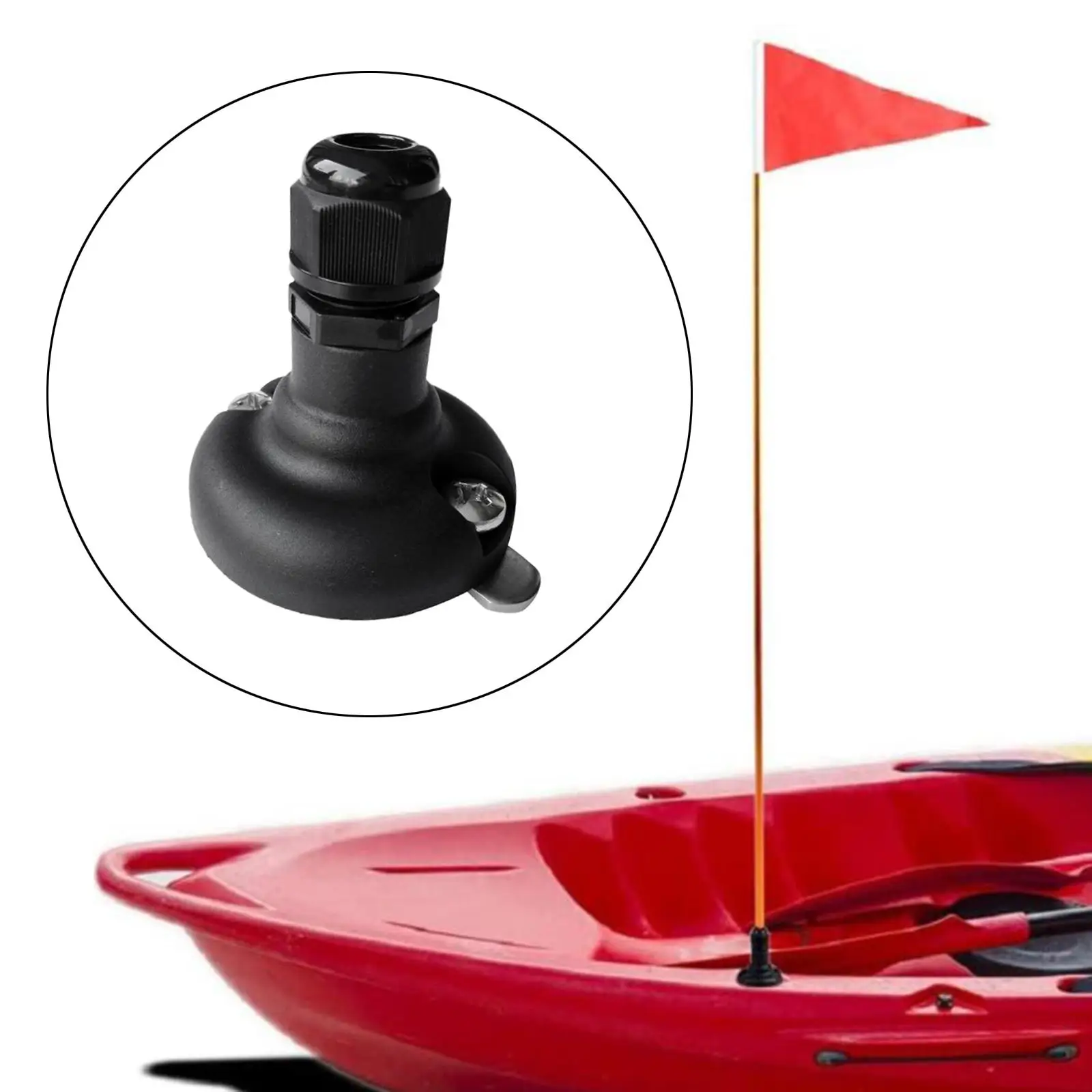 Kayak Flag Base Rail Mount Support Bracket Replacement Marine Flag Pole Holder for Fishing Boat Sailboat Inflatable Boat