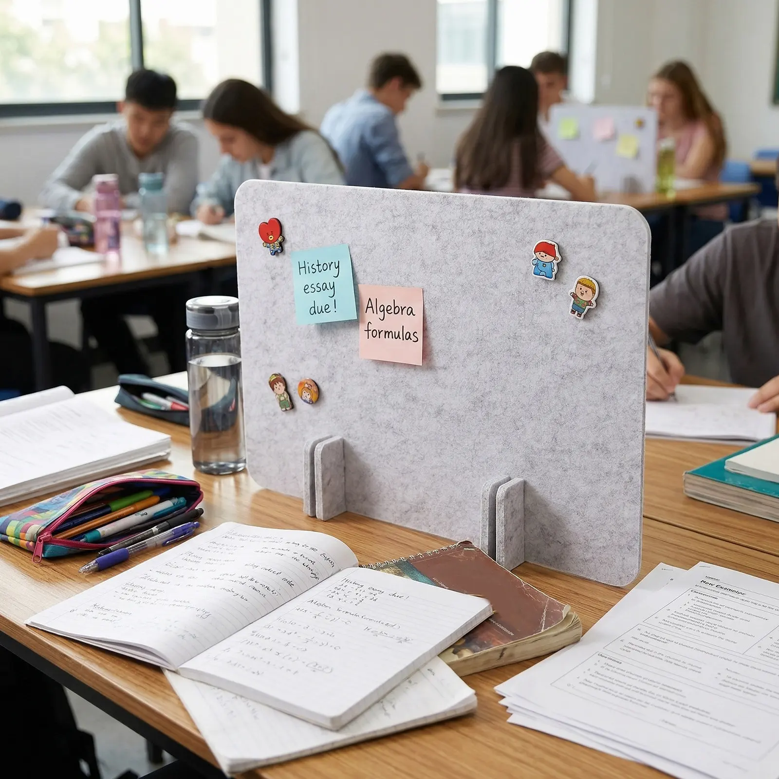 Felt Desk Divider Panel for Students Professionals Office Desk Privacy Acoustic Partition 15.7x11.8 Install Desktop