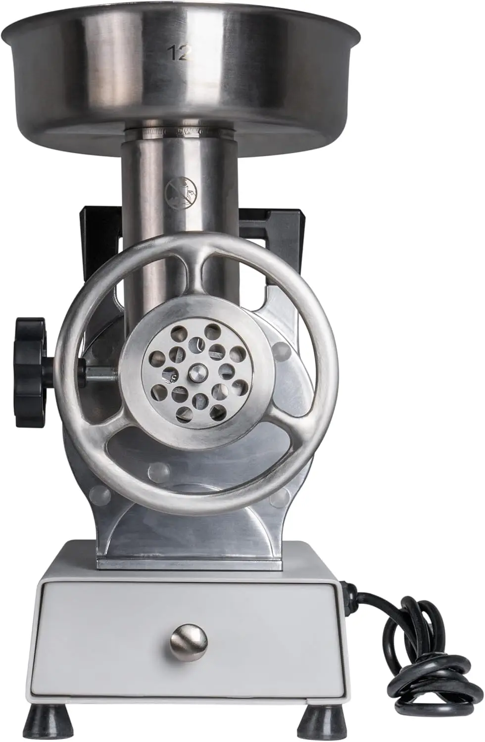 75 HP Meat Grinder with 3 Stuffing Tubes 2 Stainless Steel Grinding Plates and a Stainless Steel Stuffing Plate