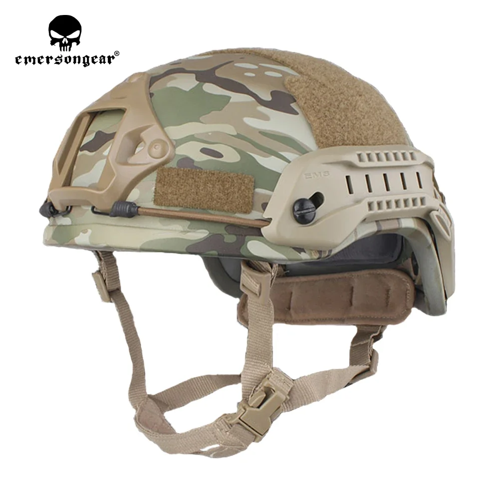 Emersongear Tactical ACH MICH 2001 Hunting Helmet Middle Covered ABS TC 2001 Helmet Advanced w NVG Shroud Side Rail Hand Protect