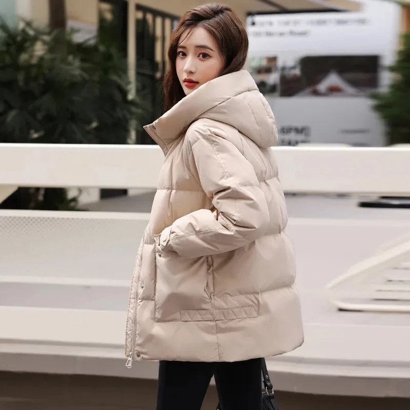 Women Down Feather cotton Jackets Coat Winter Thickening Warm Bubble Short Oversized Female Puffer Cotton Padded Jacket Outwear