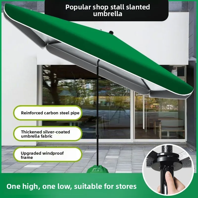 `Large Outdoor Umbrella Commercial Sun Shade Patio Street Vendor Market Advertising Print Custom Logo Slope Tilt Garden Parasol
