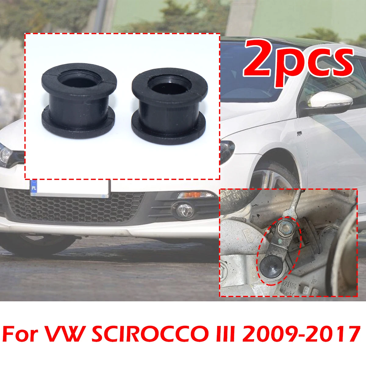 2 peças para vw scirocco iii 2009-2017 engrenagem cabo de mudança final ligação conector bucha substituir 09g321397a acessórios de transmissão