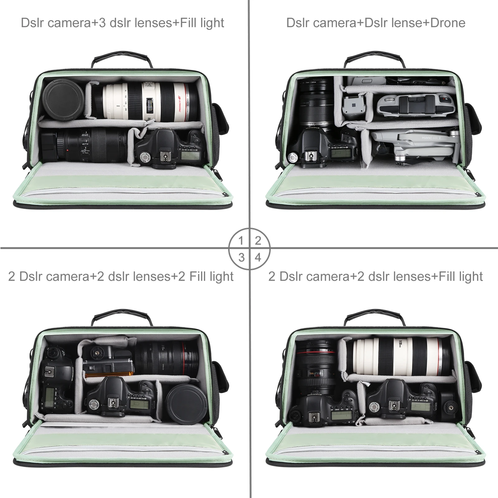 PULUZ DSLR Camera & Lens Shoulder Bag For Nikon Sony Canon Photography Equipment Water-resistant Shoulder Bag For Outdoor Travel
