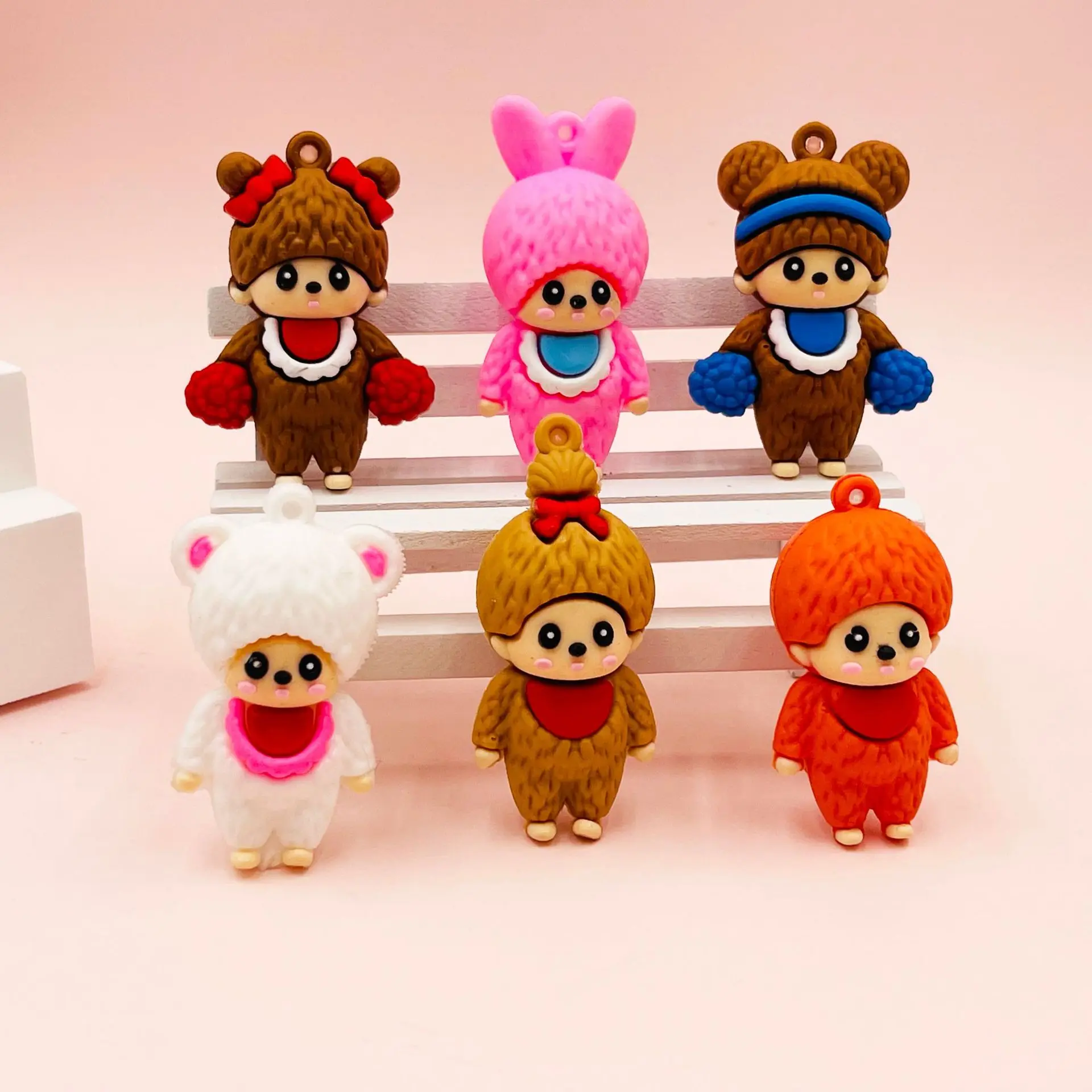 

‌for Monchhichi Ornaments Figure Mini Figurine Desktop Decoration Model Ornaments Toys Girls Christmas Gifts