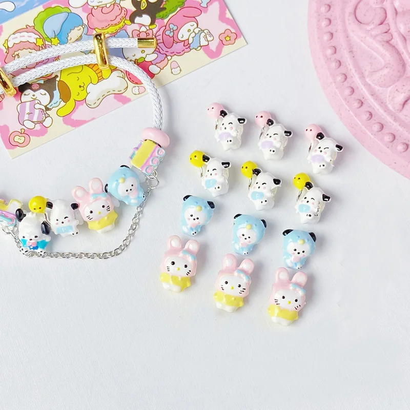 New Miniso Fashion Sanrio Rabbit Charm Beads Suitable for Original Women's Bracelets Jewelry Accessories Gifts