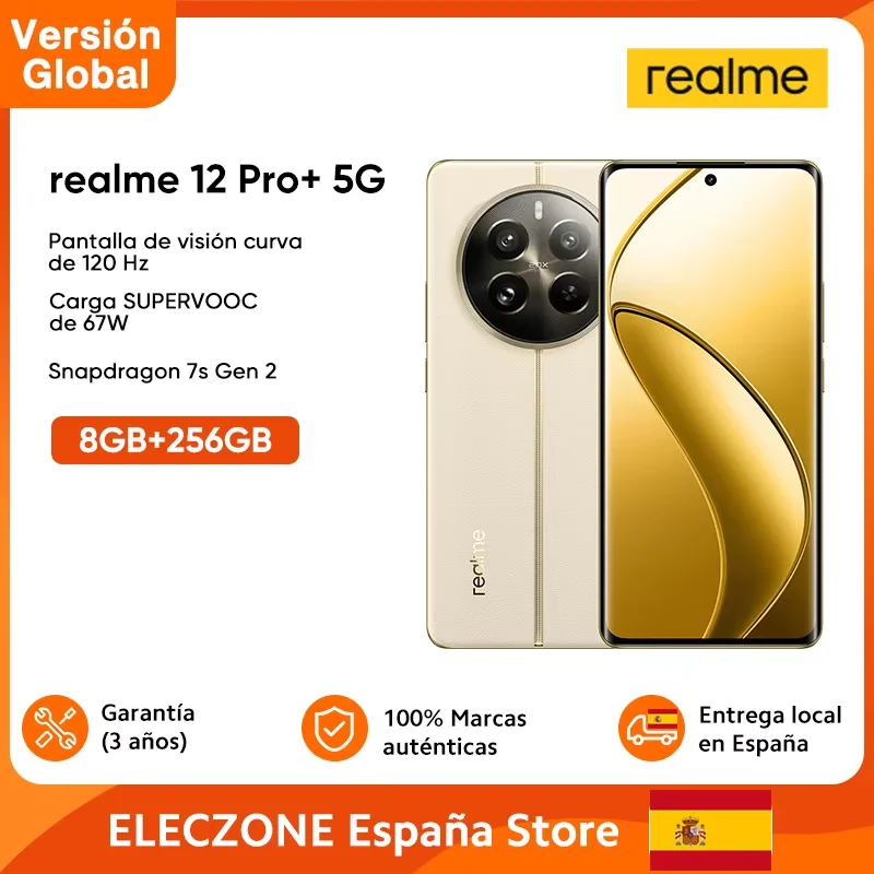 Global Version realme 12 Pro Plus 5G Smartphone 64MP Periscope Portrait Camera Snapdragon 7s Gen 2 120Hz Display 67W SUPERVOOC