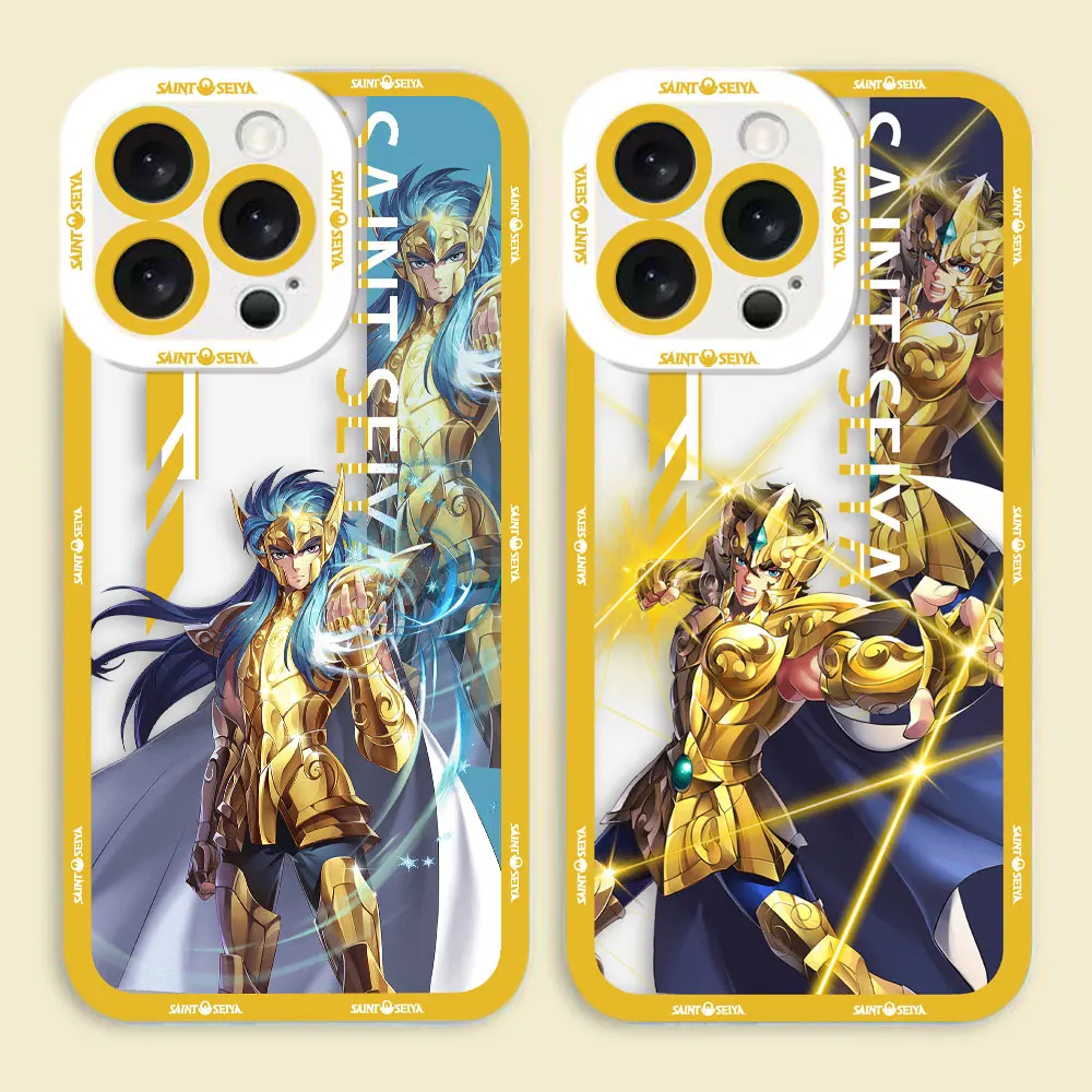 Anime Gold S-Saints Seiya Phone Case For Xiaomi POCO X7 X6 X5 X4 X3 NFC GT F3 F5 M6 M4 M3 11 11T PRO LITE NE Clear Case Shell