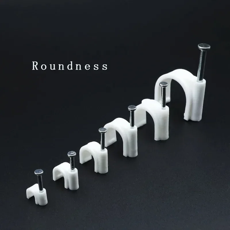 100pcs Cable Clips 4/6/10/16mm Cable Wire Clips Nail In Cable Clips Cable Tacks Coaxial Nail Clamps Nails For Cords XXL