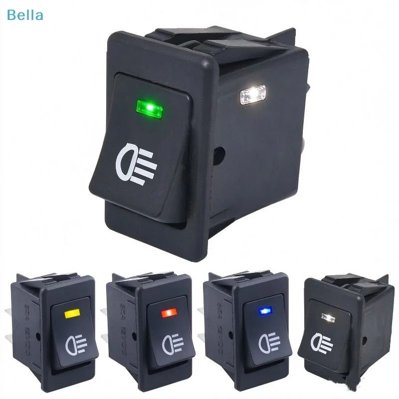 〔M〕1Pcs Rocker Switch ASW-17D LED Car Modification Fog Light Switch Warped Plate Boat Headlight 12VDC 35A DPST 4P With LED