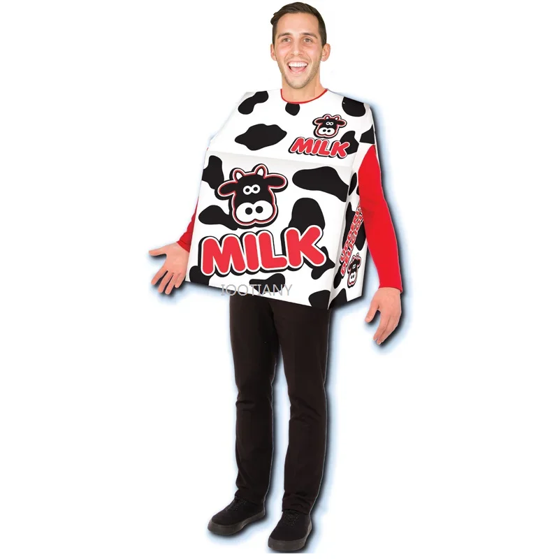 

CosplayAdult Spooky Food Play Costume Cosplay Costume Halloween Milk Carton Fun Play Parent-child Costumes Stage Performance Out
