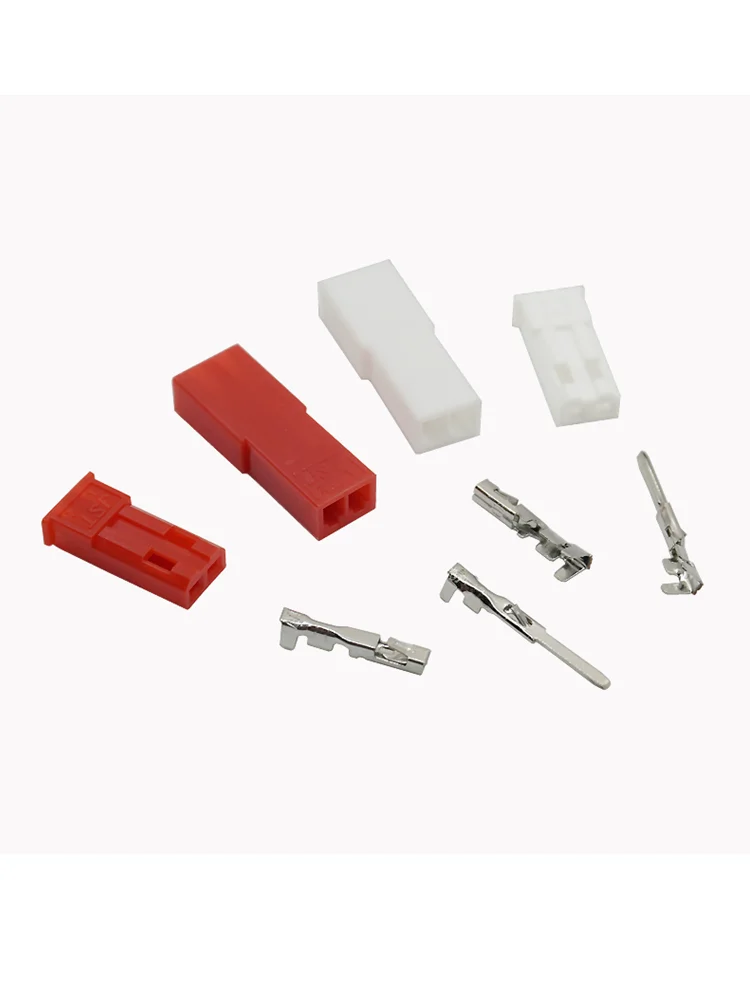 20-50pcs Connecteur JST XH 2.54mm 2P Mâle Femelle Boîtier Fiche Borne sertie SYP Connecteur 2 Broches Rouge/Blanc pour Batterie RC/Bande LED