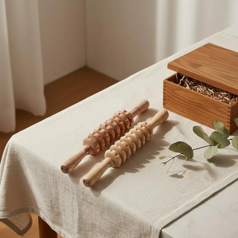 Holz-Massagestab, ergonomisches Handmassagegerät für den ganzen Körper, zur Anwendung zu Hause, zur Entspannung von Muskelknoten, leicht zu reinigen. – Detail 4