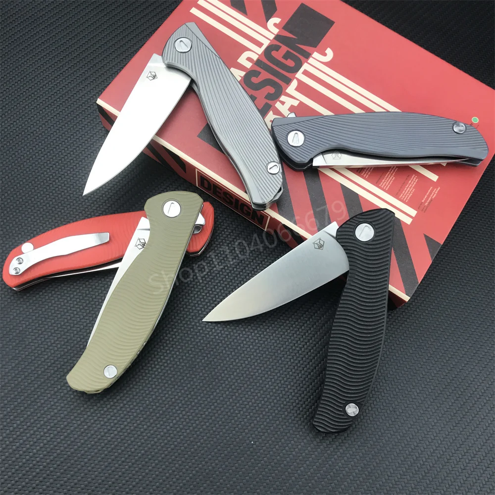 Russian Style EDC Flipper Folding Knife D2 Sharp Blade Nylon Fiber Handle Outdoor Hunting Rescue Folding Tool Christmas Gift