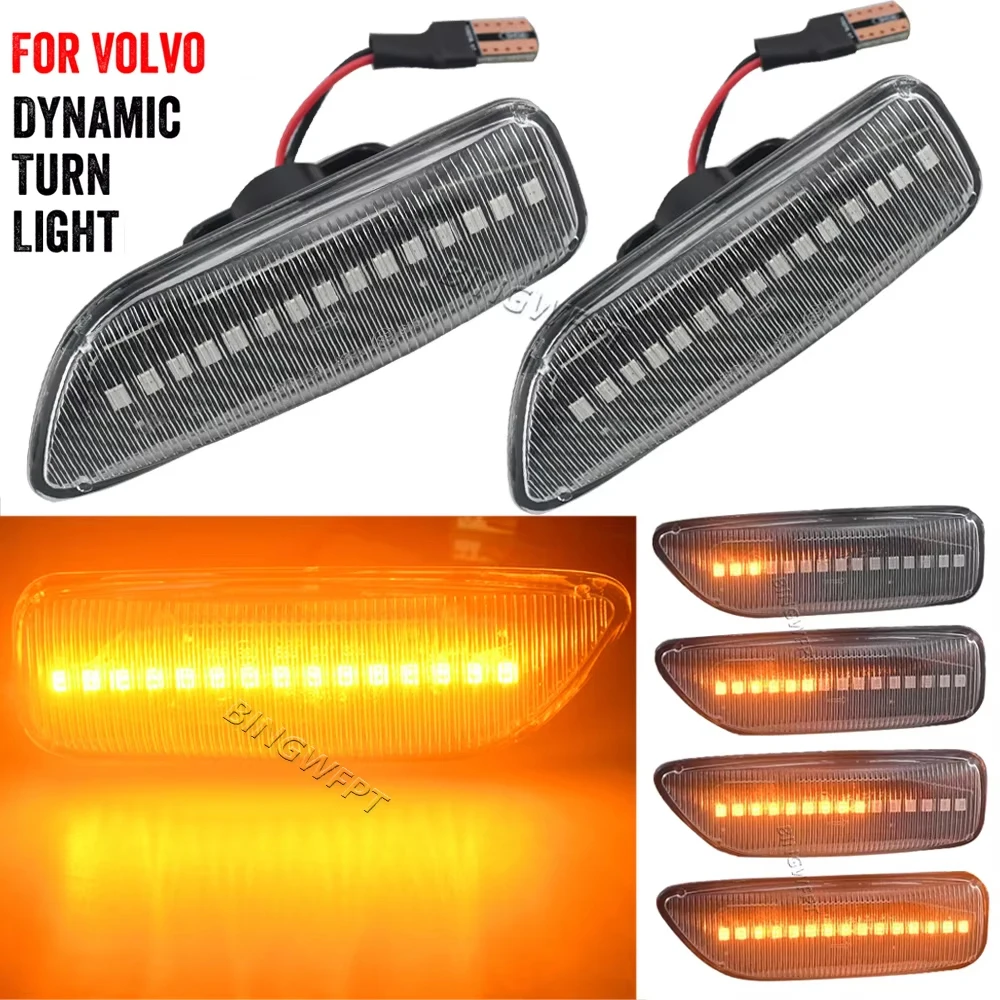 OEM # 30722641 34432641 Dynamic LED Amber Side Marker Blinker Turn Signal Light For Volvo S60 V70 XC90 S80 XC70 1998-2007