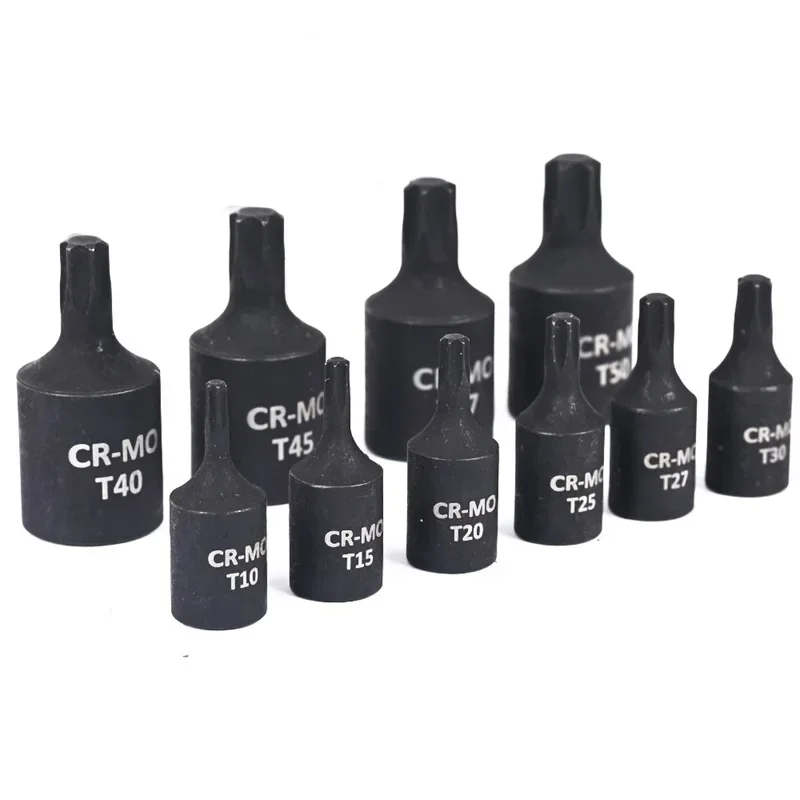 10/9Pcs Torx Screwdriver Bit 1/4 3/8 Inch Drive Socket Head Screwdriver Hand Tools T10 T15 T20 T25 T27 T30 T40 T45 T47 T50