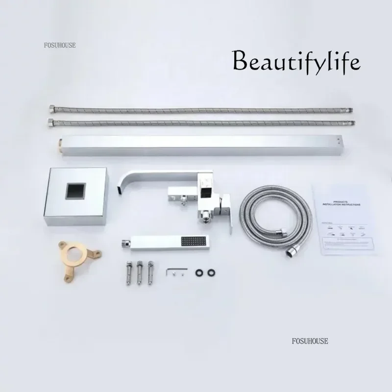 

Modern Floor Mounted Bathroom Faucet Set Bath Tub Faucet Hot and Cold Water Shower Bathtub Mixer Tap Waterfall Floor Stand