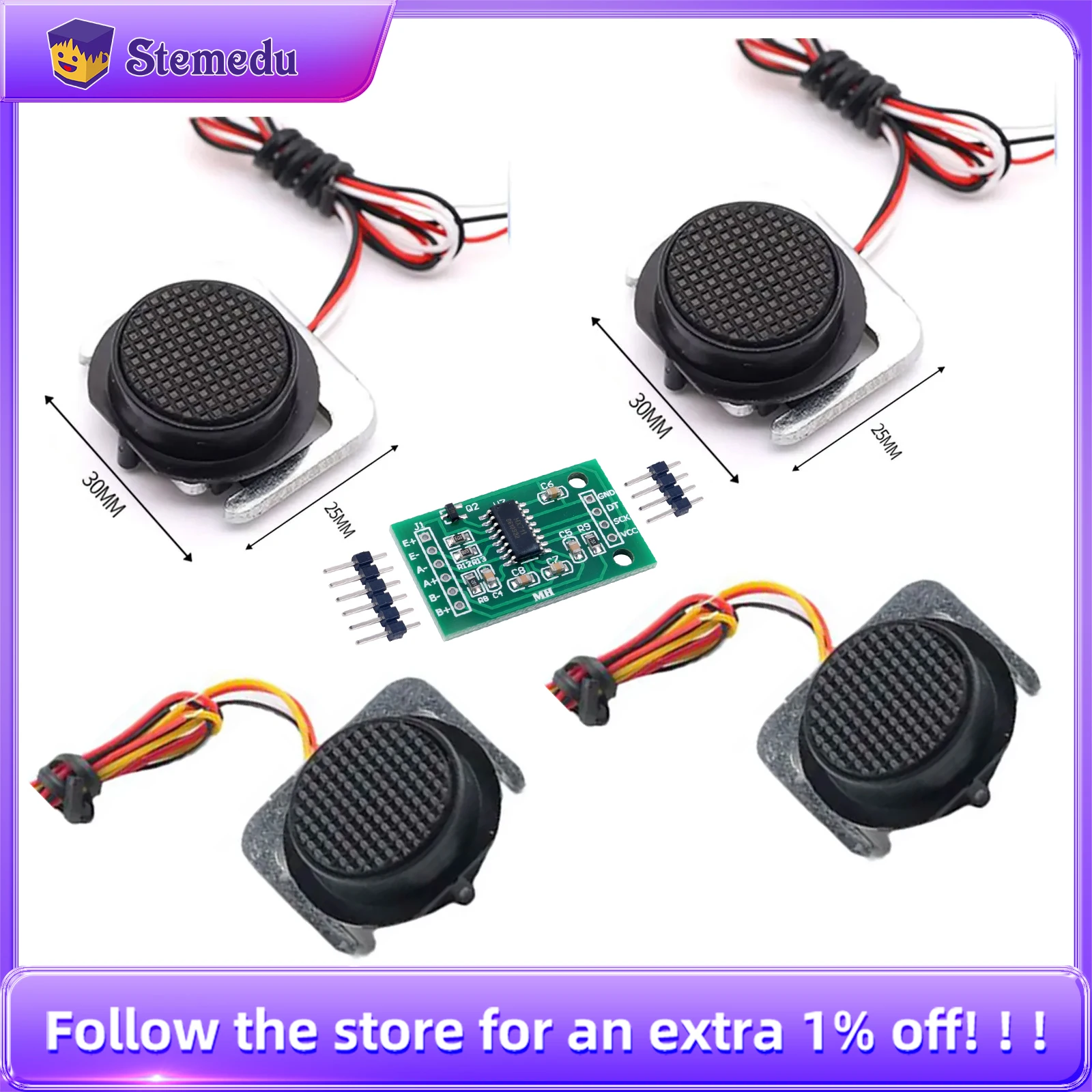 New 50kg Load Cell Module Weighing Sensor Half-bridge Strain Gauge Human Body Scale Weight Sensor + mounting bracket for Arduino
