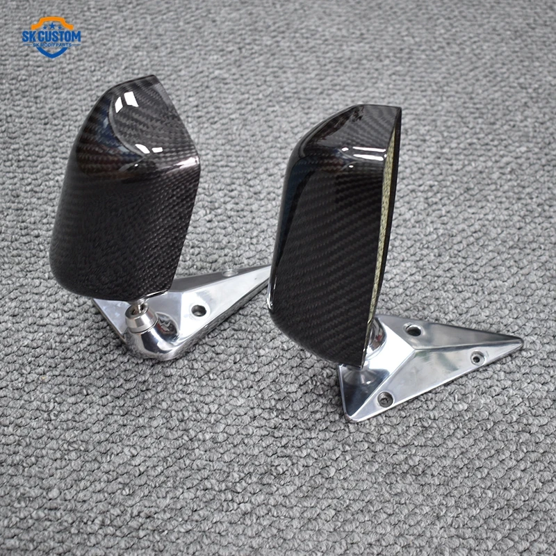 Universal Carbon Fiber Side Mirrors Rearview Mirrors Blue Mirror F1 Style