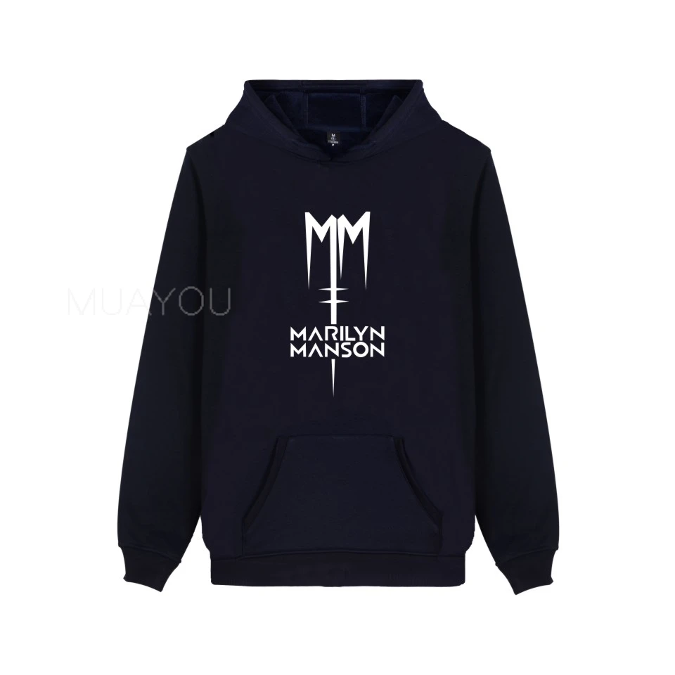 مارلين مانسون هوديس الرجال/النساء الصناعية المعادن روك باند هوديي البلوز طويلة الأكمام الهيب هوب الاطفال سترة
