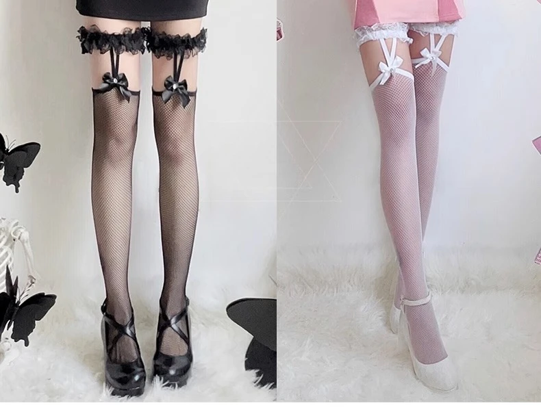 Halloween Weiche Mädchen Sexy Kniehohe Strümpfe Weiße Spitze Schleife Lange Röhrenstrümpfe Anime Maid Luoli Uniform Socken