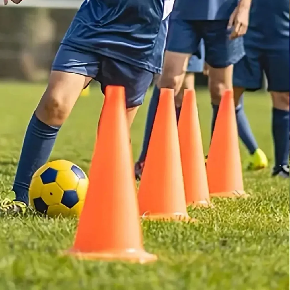 5 set ember penanda rintangan sepak bola berukuran 23cm, ember plastik 9 inci, ember kerucut latihan sepak bola
