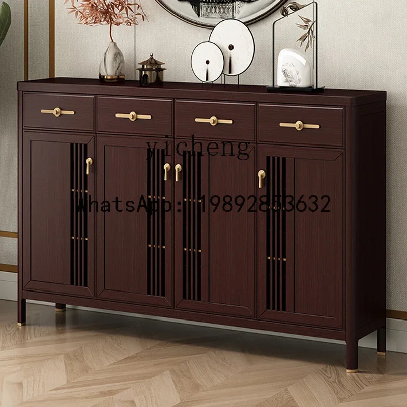 G1 solid wood shoe cabinet enters the home, the door partition is integrated with the wall, large-capacity locker