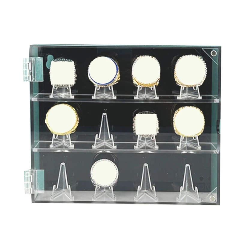 Acrylics Display Case for Championship Rings Slots Holder Wall Mountable Box