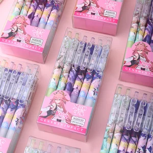 Genshin Darbeli makaralı Tükenmez Kalem, Kırtasiye, çizgi film, Siyah, Mürekkep, Jel Kalem, maç, Nilou, Gezgin, Alhaitha, Tighnari, Yaoyao, Nahida, 6 adet; 12 adet 6 Büyük satış, genshin ımpact paper no. 1
