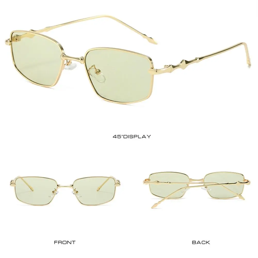New Fashion Irregular Square Shades for Women Men  Trendy Narrow Frame Sun Glasses Anti Blue Light Small Square Sunglasses