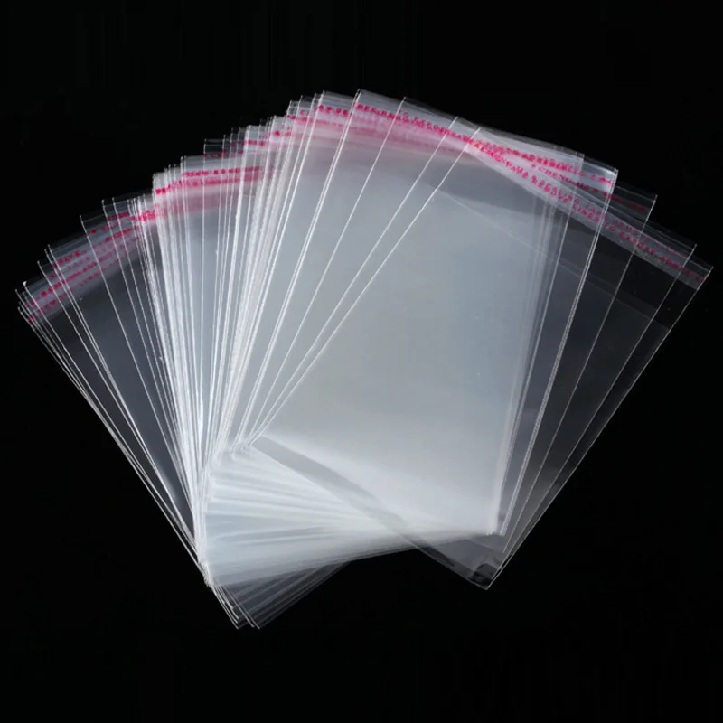 50pcs/set Clear Self-adhesive Sealing Plastic Bags Gift Jewelry Packaging Bag Candy fruit & clothing Packaging Bag Resealable