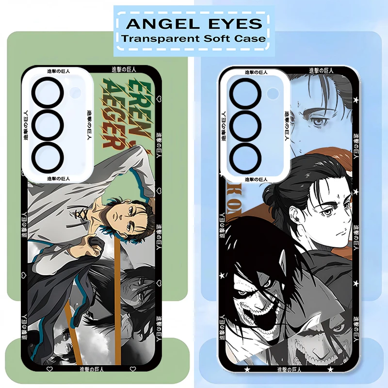 Attack on Titan Anime Eren Jaeger Phone Case For Samsung A32 A33 A34 A35 A50 A51 A52 A53 A54 A55 A71 A72 A73 A81 Angel Eye Soft