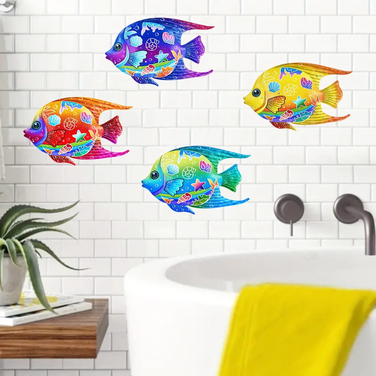 لافتة للنظر معدنية المحيط الأسماك جدار ديكور معلق جدار في الهواء الطلق حديقة النحت التماثيل ساحة المنزل حفلة بركة الحمام غرفة المعيشة