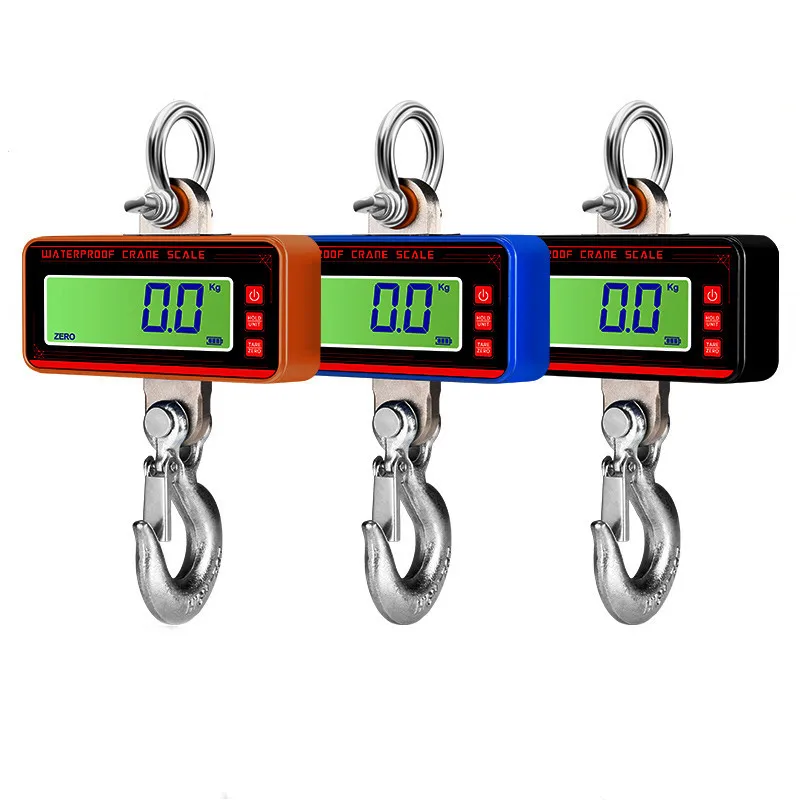 Digital Hanging Scale 1500kg/1000kg/500kg with 65ft Remote Control Heavy Duty Crane Scale Waterproof LED Industrial Hook Scales