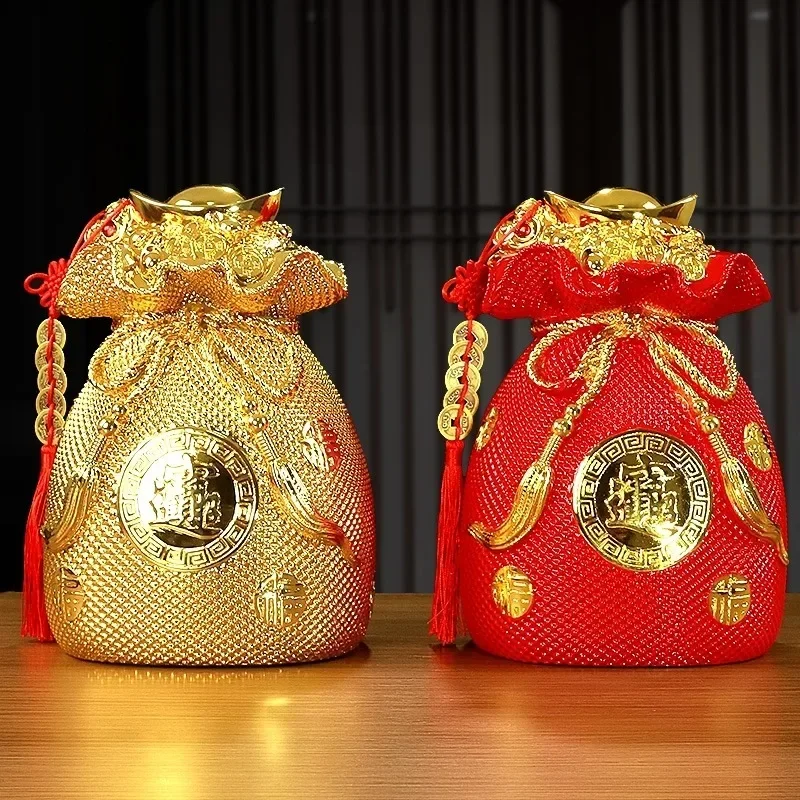 Cornucopia money bag piggy bank ornaments living room TV cabinet wine cabinet entrance decoration creative opening